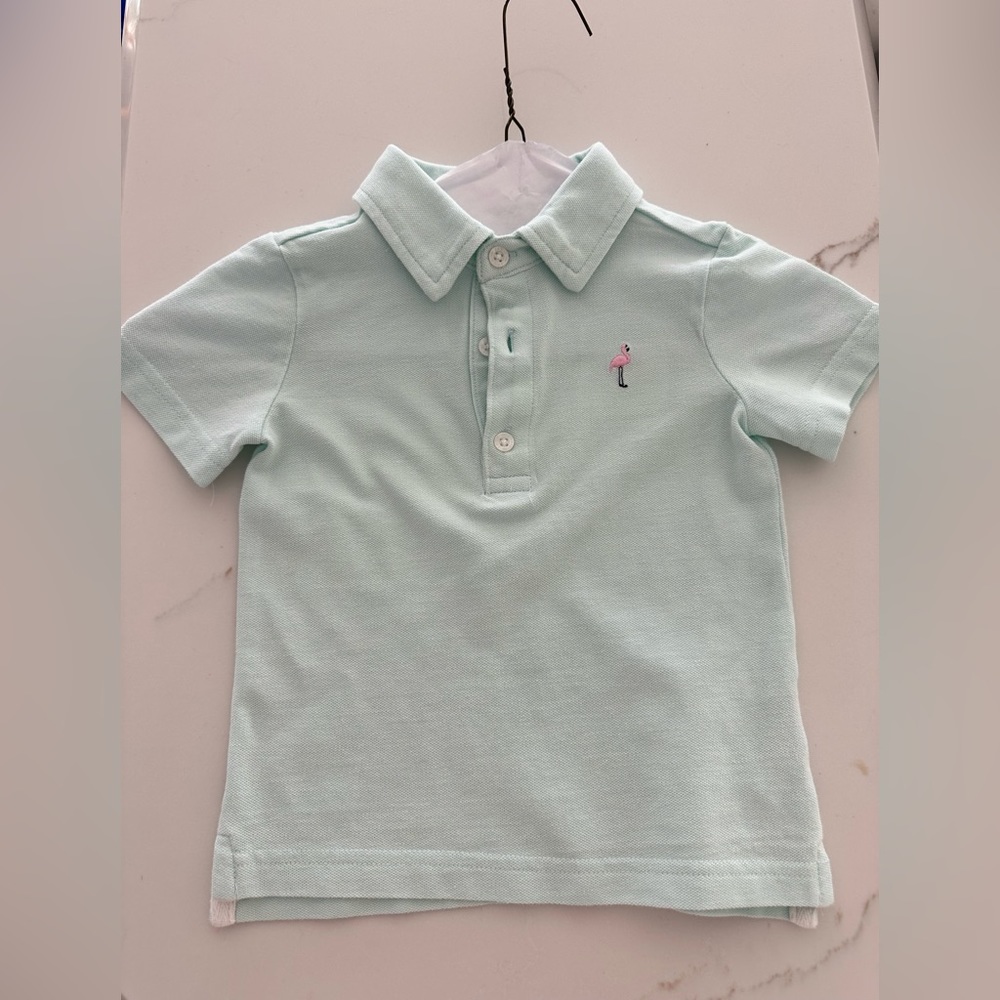 Janie and Jack polo shirt baby boy size 18 - 24 months mint sea foam color